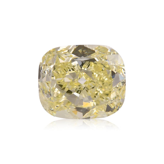 3,01 Karat Fancy Light Yellow Cushion Diamond SI2 GIA