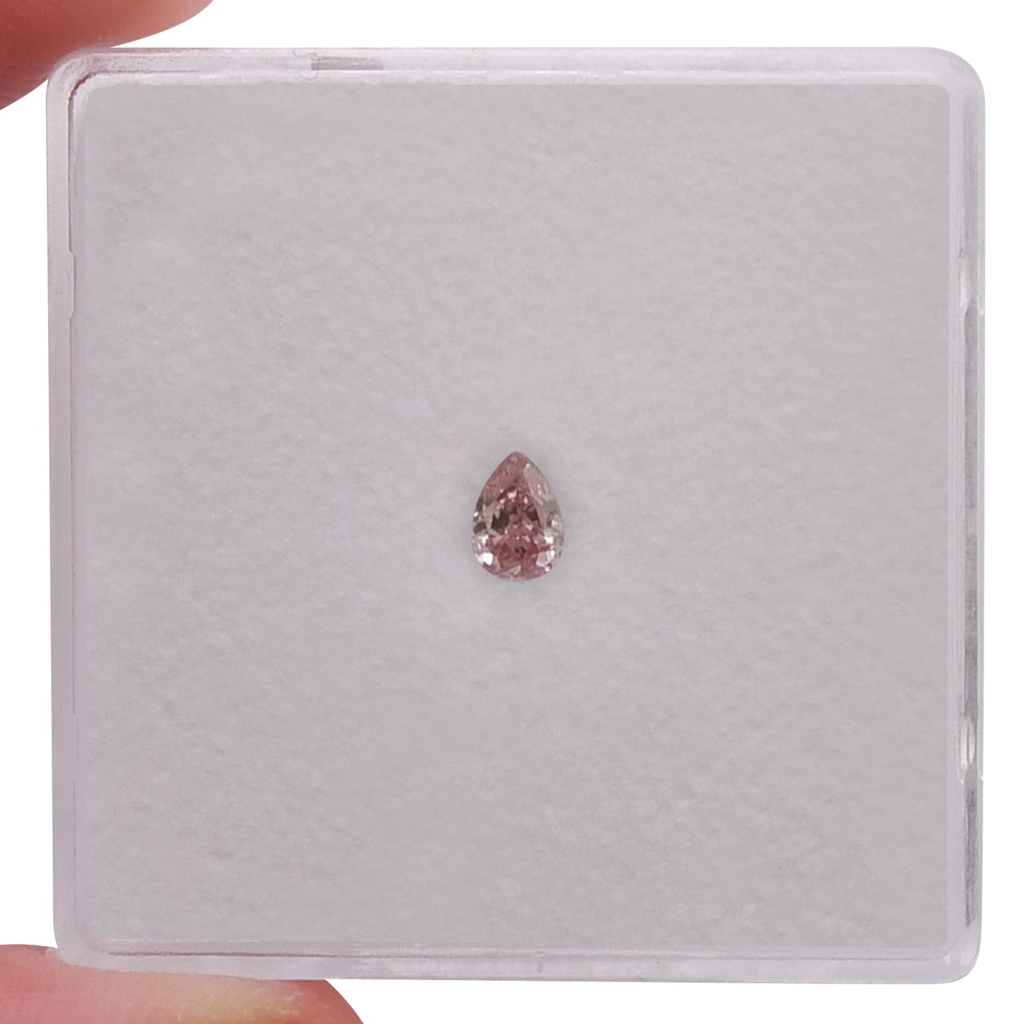 0.14 Carat Fancy Intense Pink Pear Diamond (SI2) GIA