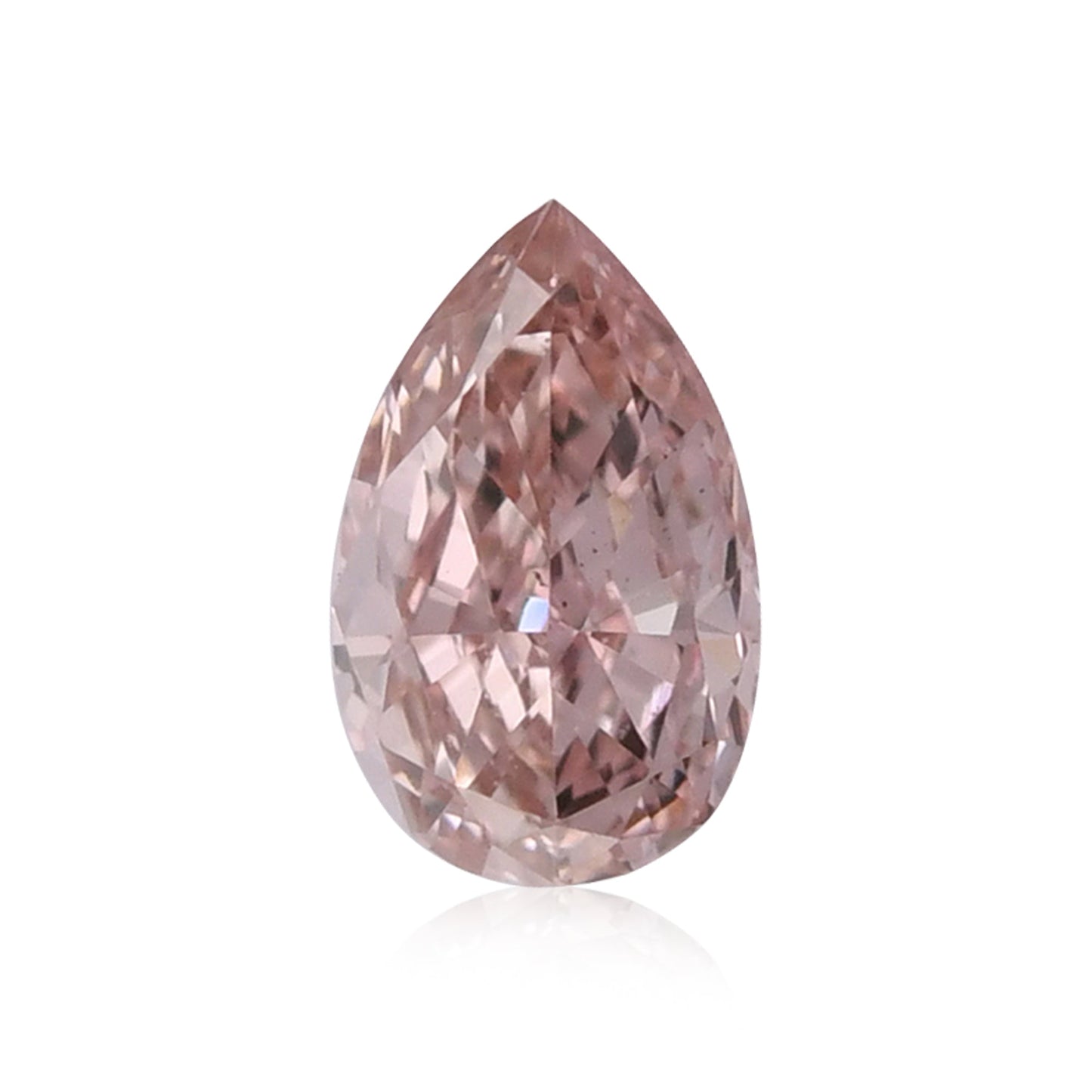 0.18 Carat Fancy Orangy Pink Pear Diamond SI1 GIA
