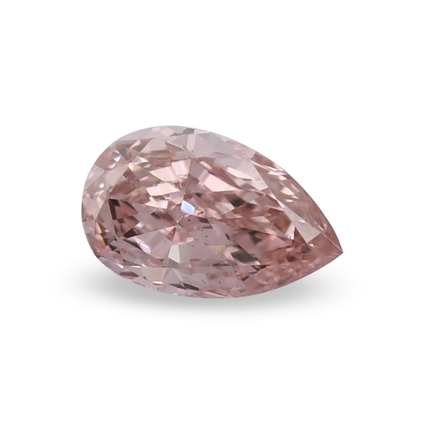 0.18 Carat Fancy Orangy Pink Pear Diamond SI1 GIA