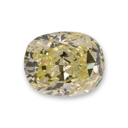 6,16 Karat Fancy Light Yellow Cushion Diamond SI2 GIA