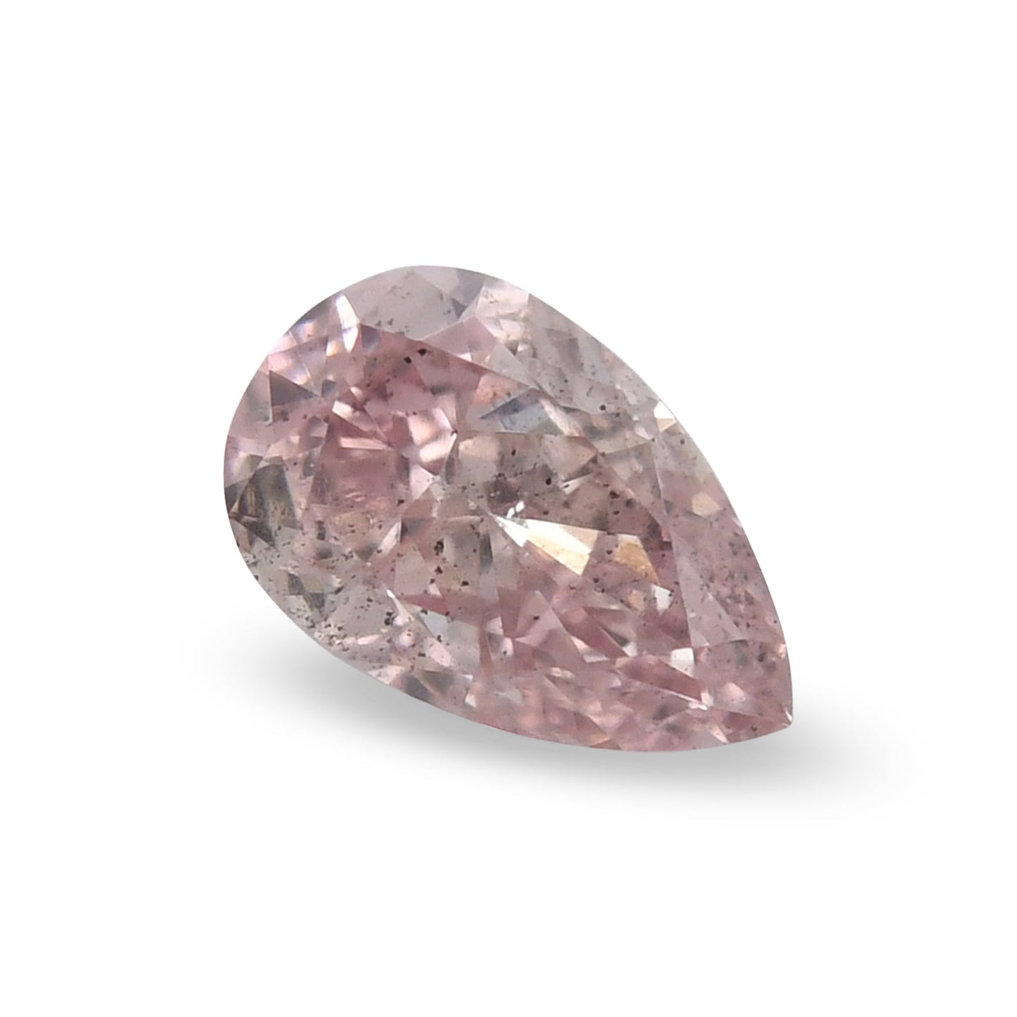 0,30 Karat Fancy Orange Pink Pear Diamond SI2 GIA