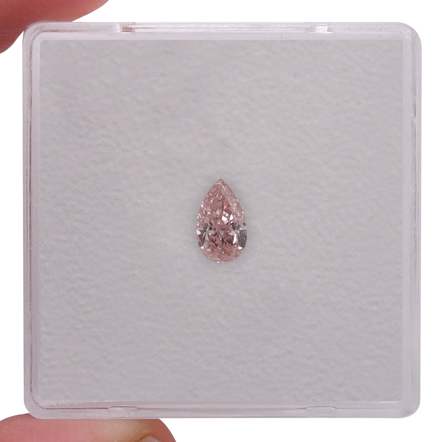 0.31 Carat Fancy Orangy Pink Pear Diamond VS1 GIA