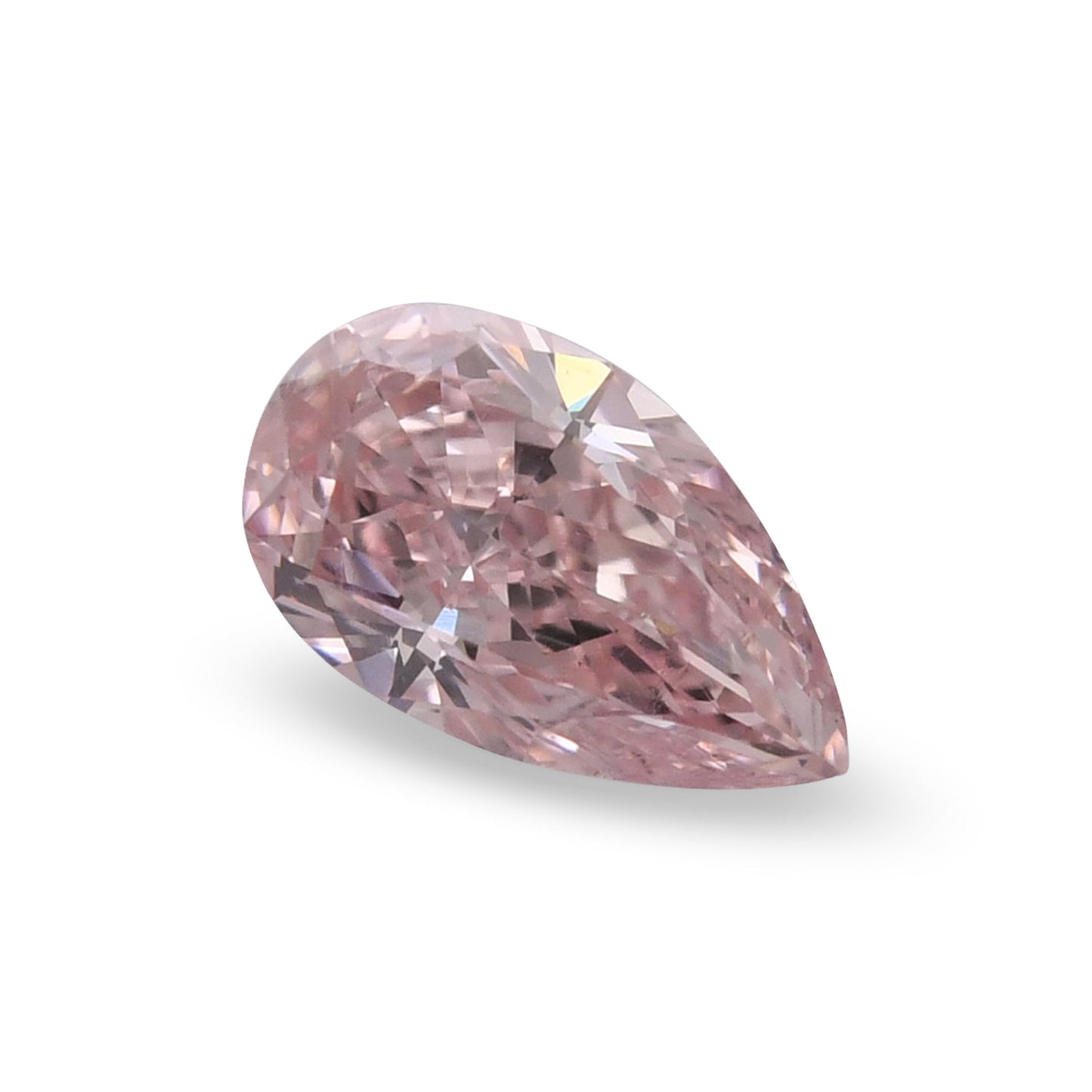 0.31 Carat Fancy Orangy Pink Pear Diamond VS1 GIA