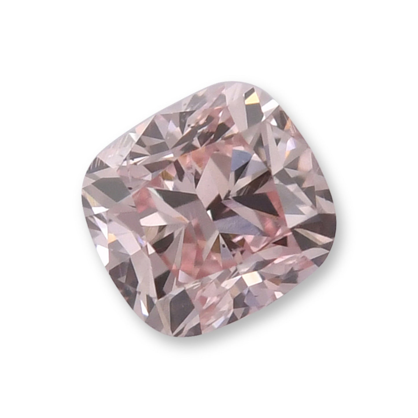 0.25 Carat Fancy Orangy Pink Cushion Diamond VS2 GIA
