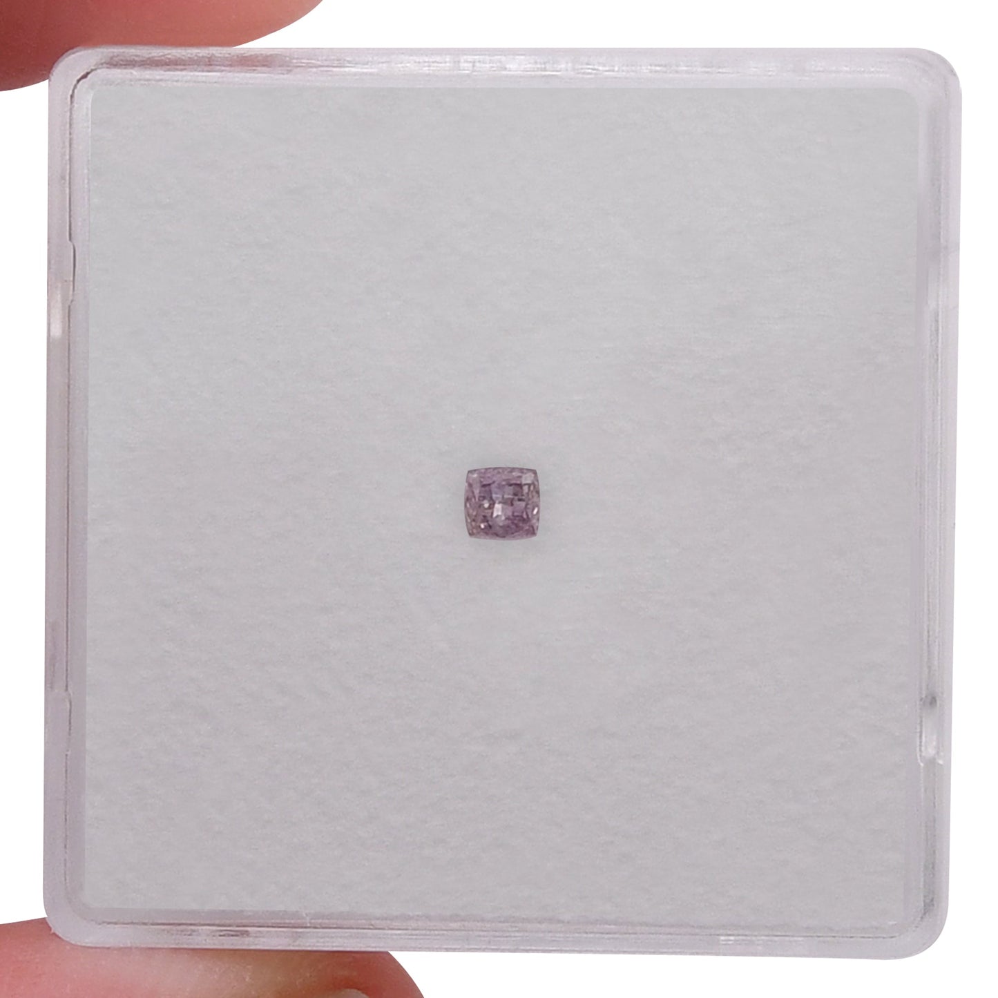 0.07 Carat Fancy Purple Pink Cushion Diamond (I1) GIA