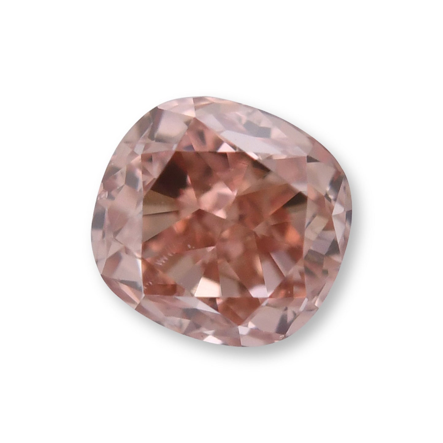 0.20 Carat Fancy Brownish Orangy Pink Cushion Diamond VS2 GIA