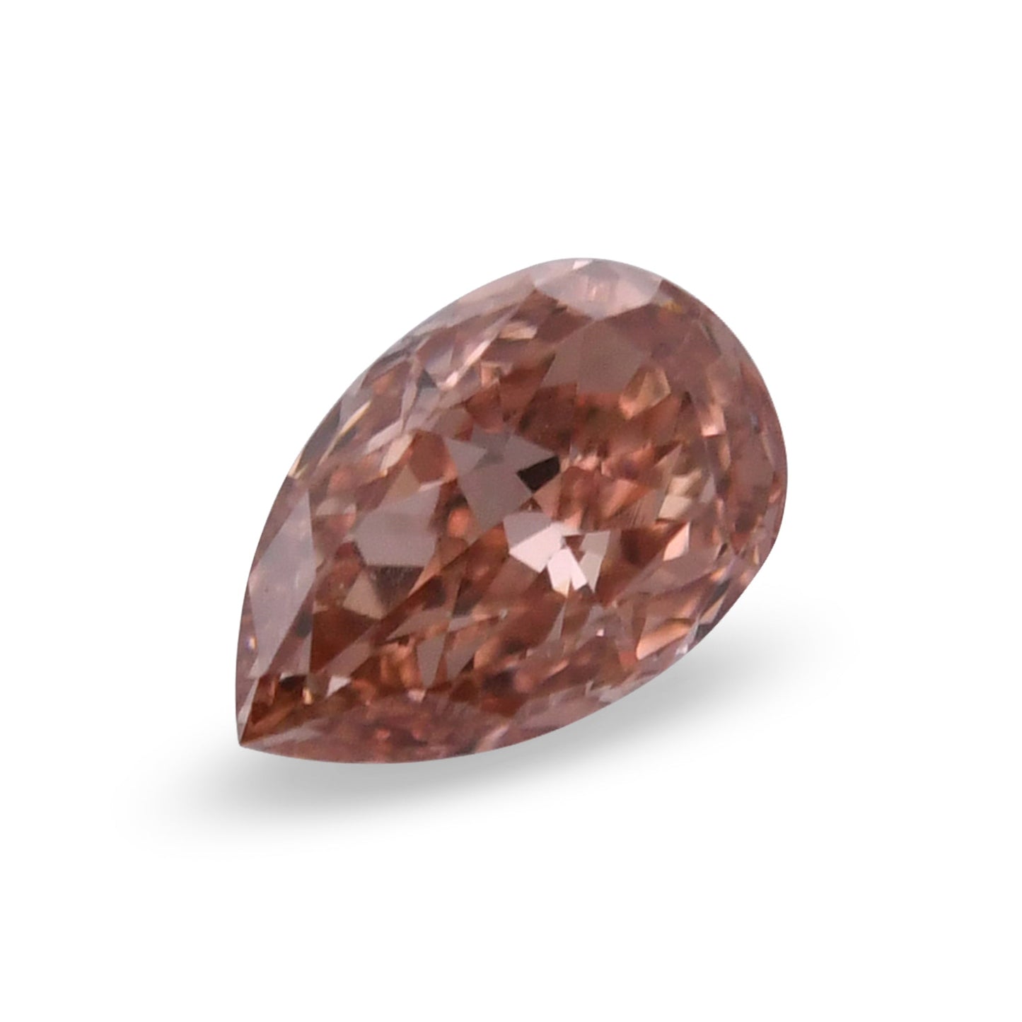 0.16 Carat Fancy Brownish Orangy Pink Pear Diamond VS2 GIA