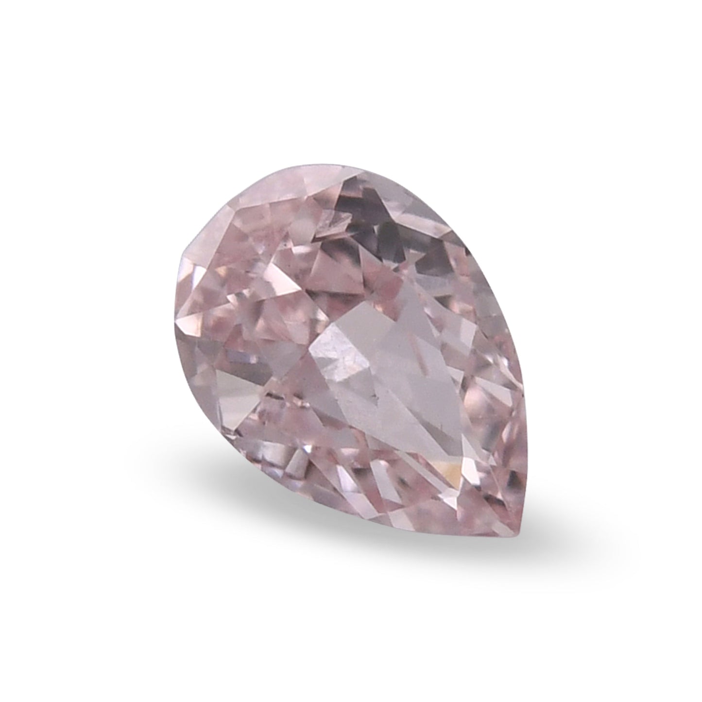 0.15 Carat Fancy Light Orangy Pink Pear Diamond SI1 GIA