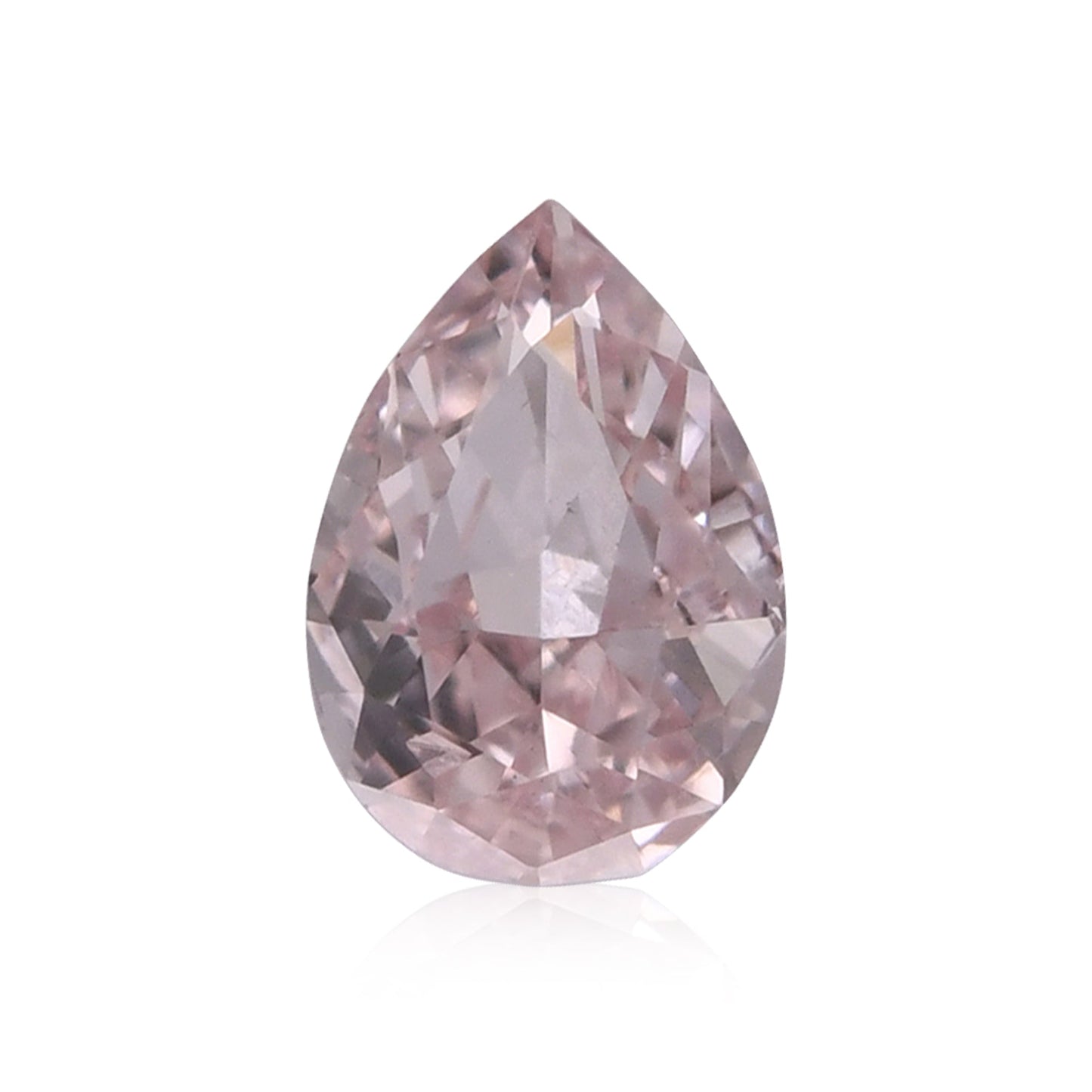 0.15 Carat Fancy Light Orangy Pink Pear Diamond SI1 GIA