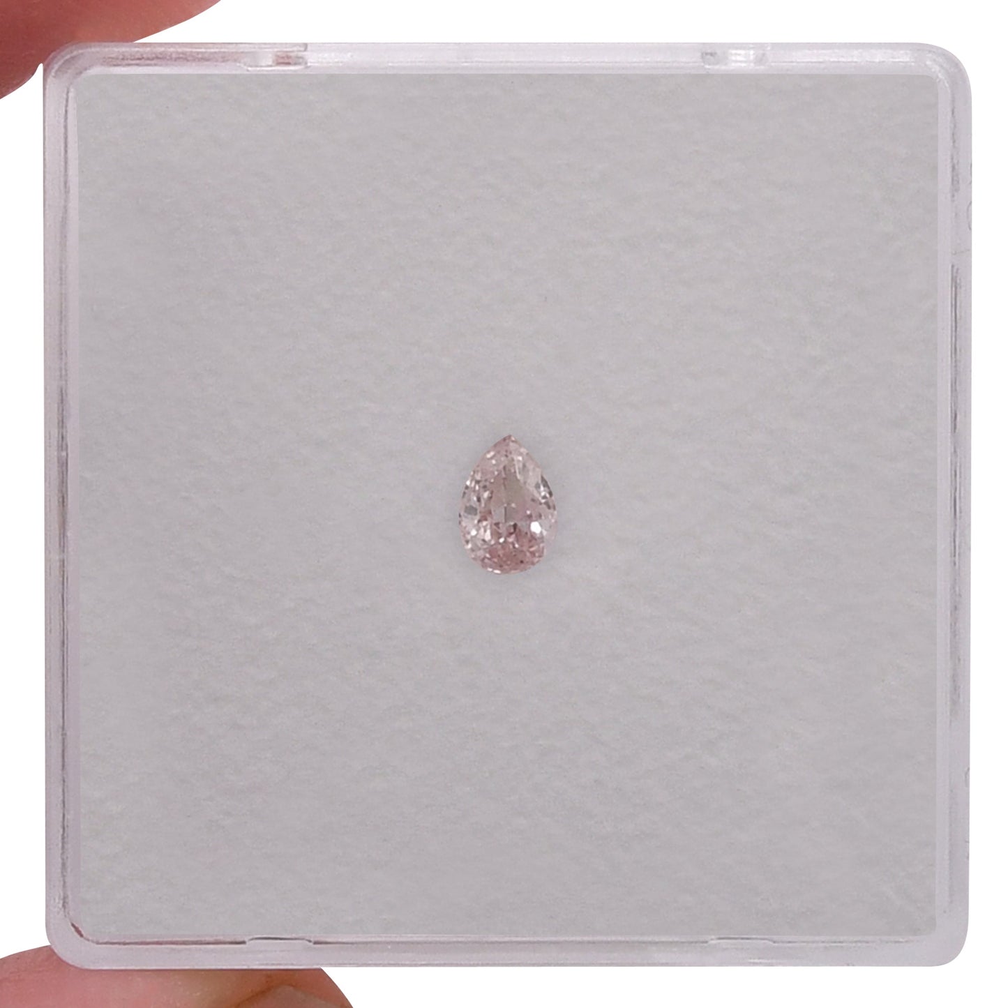 0.15 Carat Fancy Light Orangy Pink Pear Diamond SI1 GIA