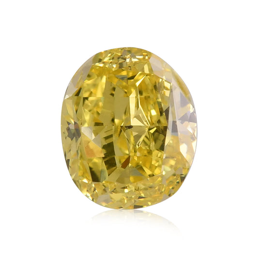 3,03 Karat Fancy Vivid Yellow Oval Diamond SI2 GIA