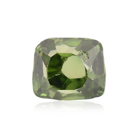 0,22 Karat Fancy Deep Grayish Yellowish Green Cushion Diamond (I3) GIA