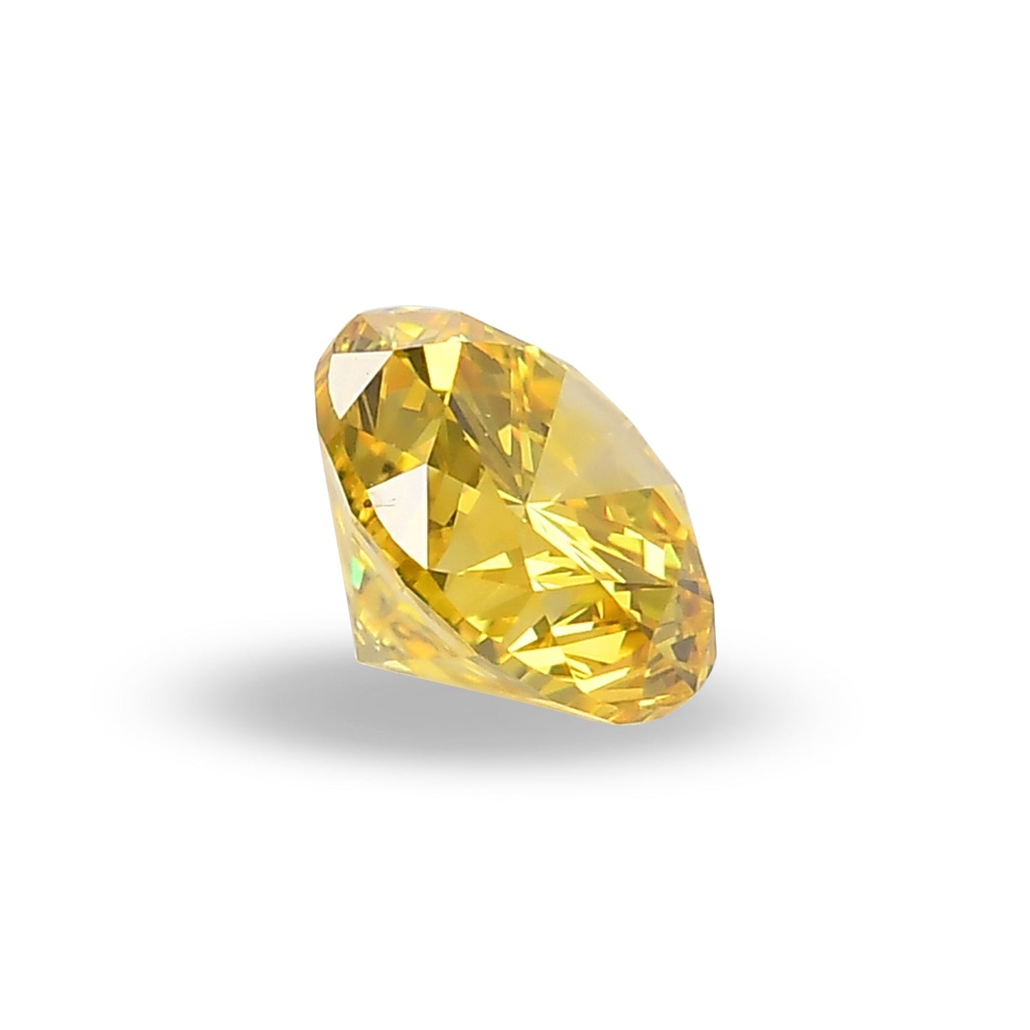 0.71 Carat Fancy Vivid Yellow Round Diamond SI2 GIA