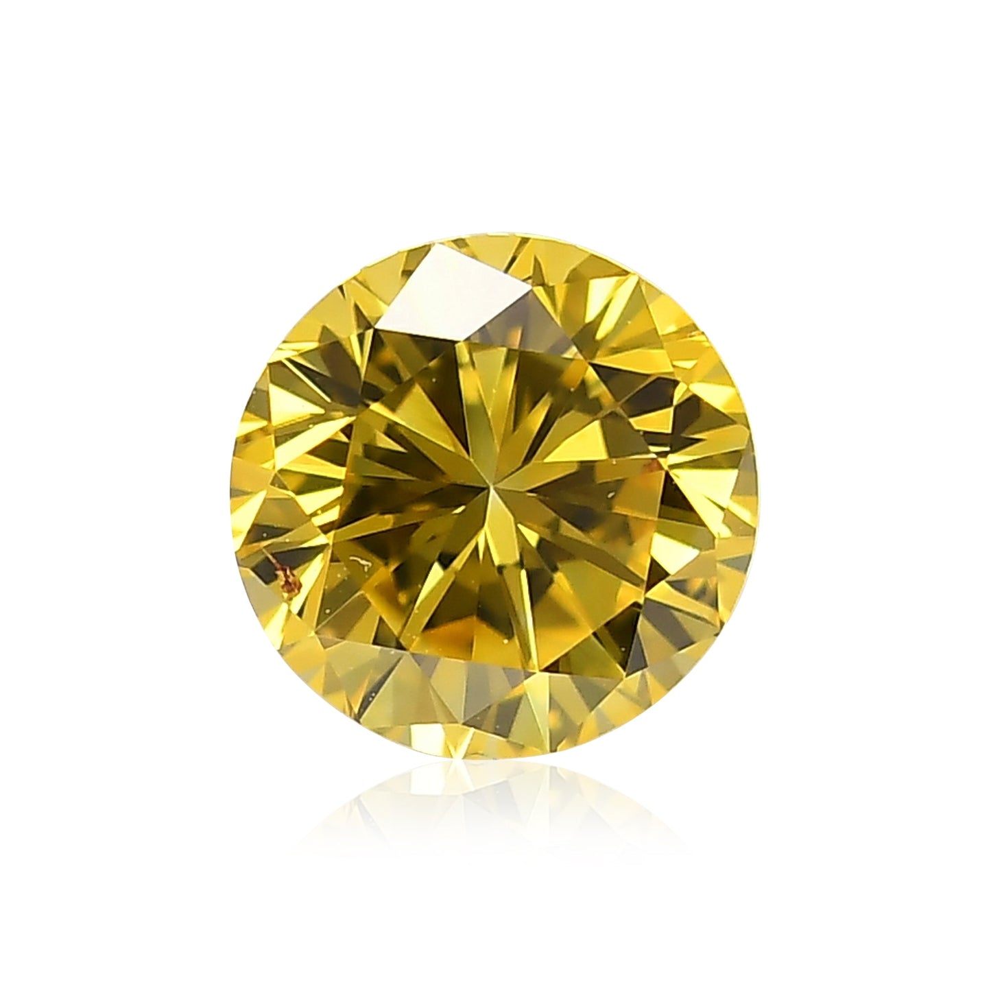 0.71 Carat Fancy Vivid Yellow Round Diamond SI2 GIA