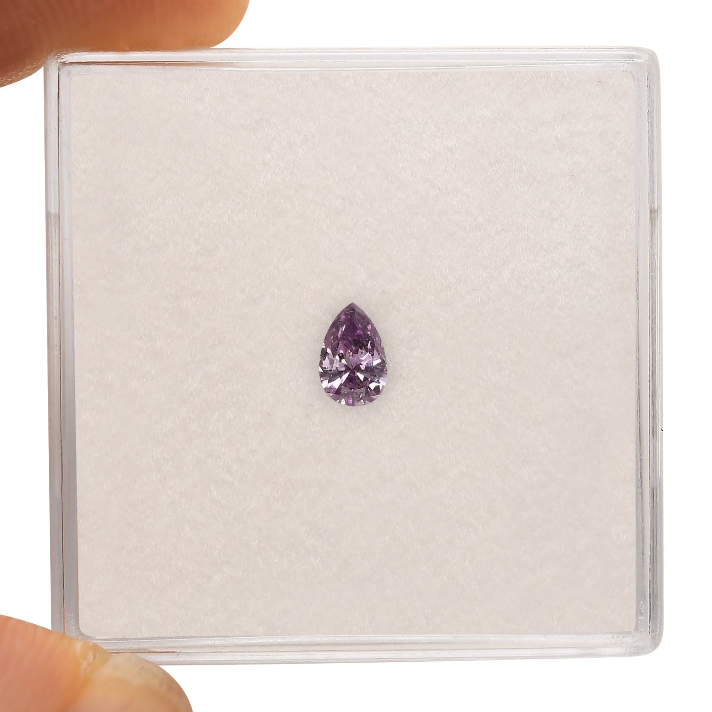 0.15 Carat Fancy Brownish Purple Pink Pear Diamond (I2) GIA