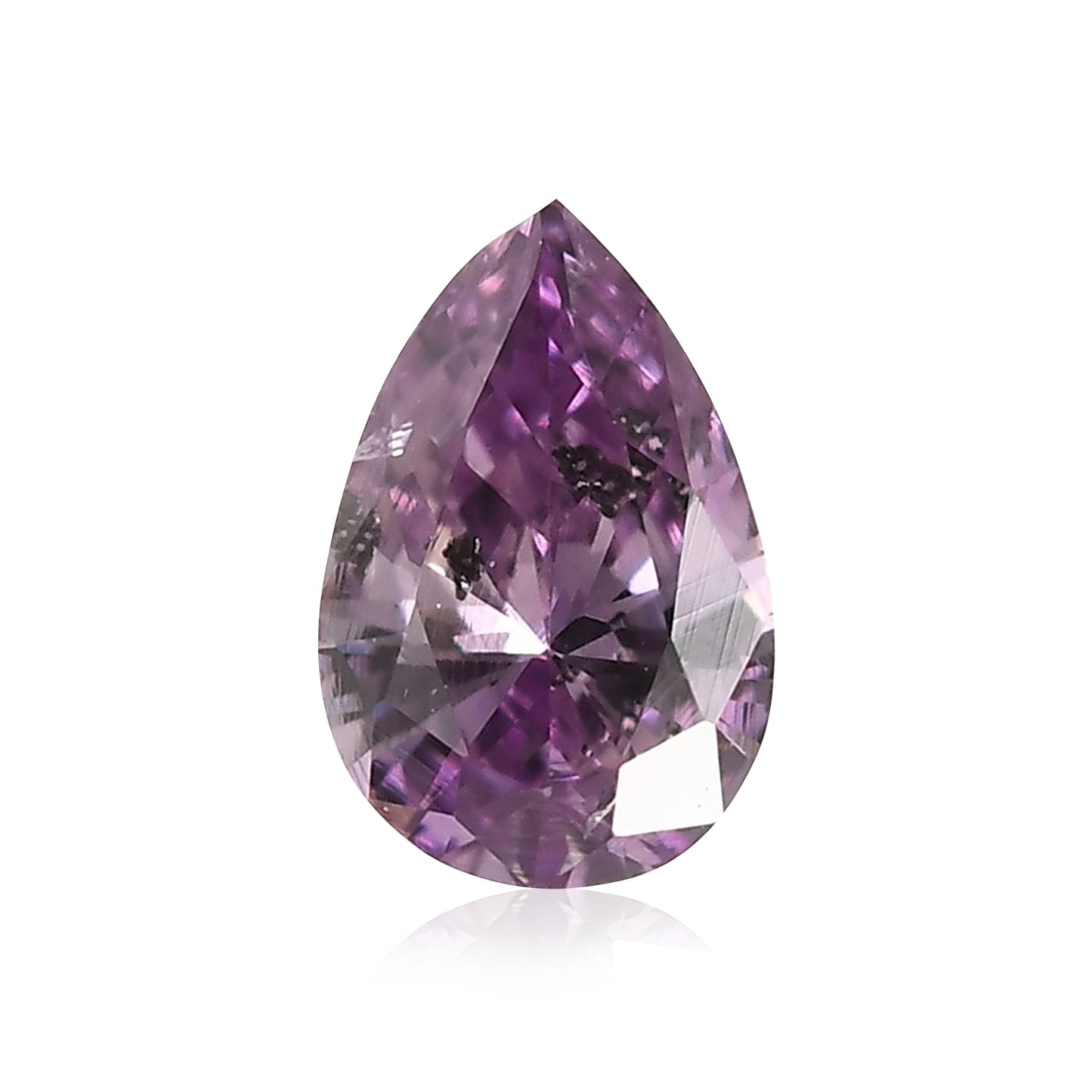 0.15 Carat Fancy Brownish Purple Pink Pear Diamond (I2) GIA