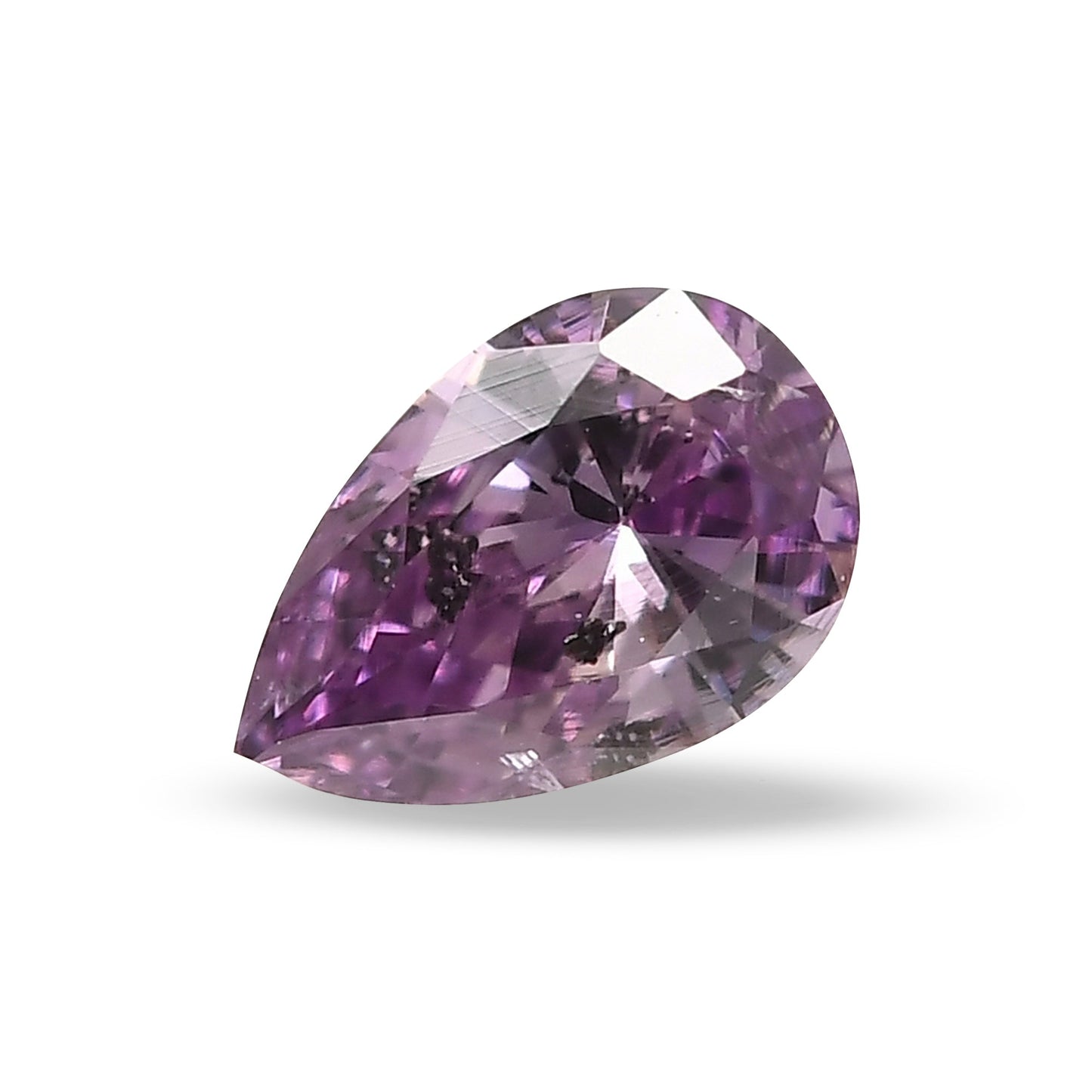 0.15 Carat Fancy Brownish Purple Pink Pear Diamond (I2) GIA