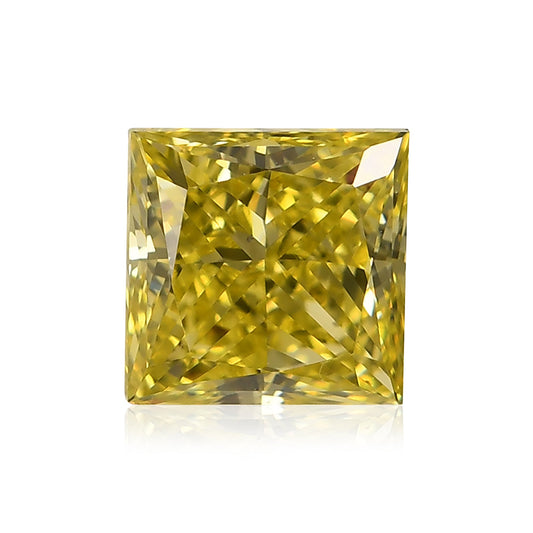 1,08 Karat Fancy Intense Yellow Princess Diamant VS2 GIA