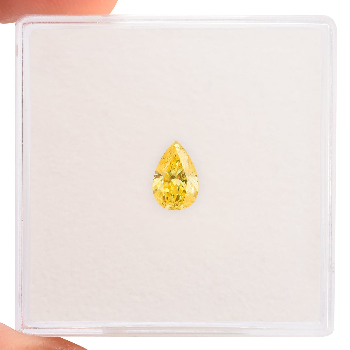 0.32 Carat Fancy Vivid Yellow Pear Diamond (SI1) GIA