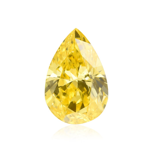 0,32 Karat Fancy Vivid Yellow Birnenförmiger Diamant (SI1) GIA