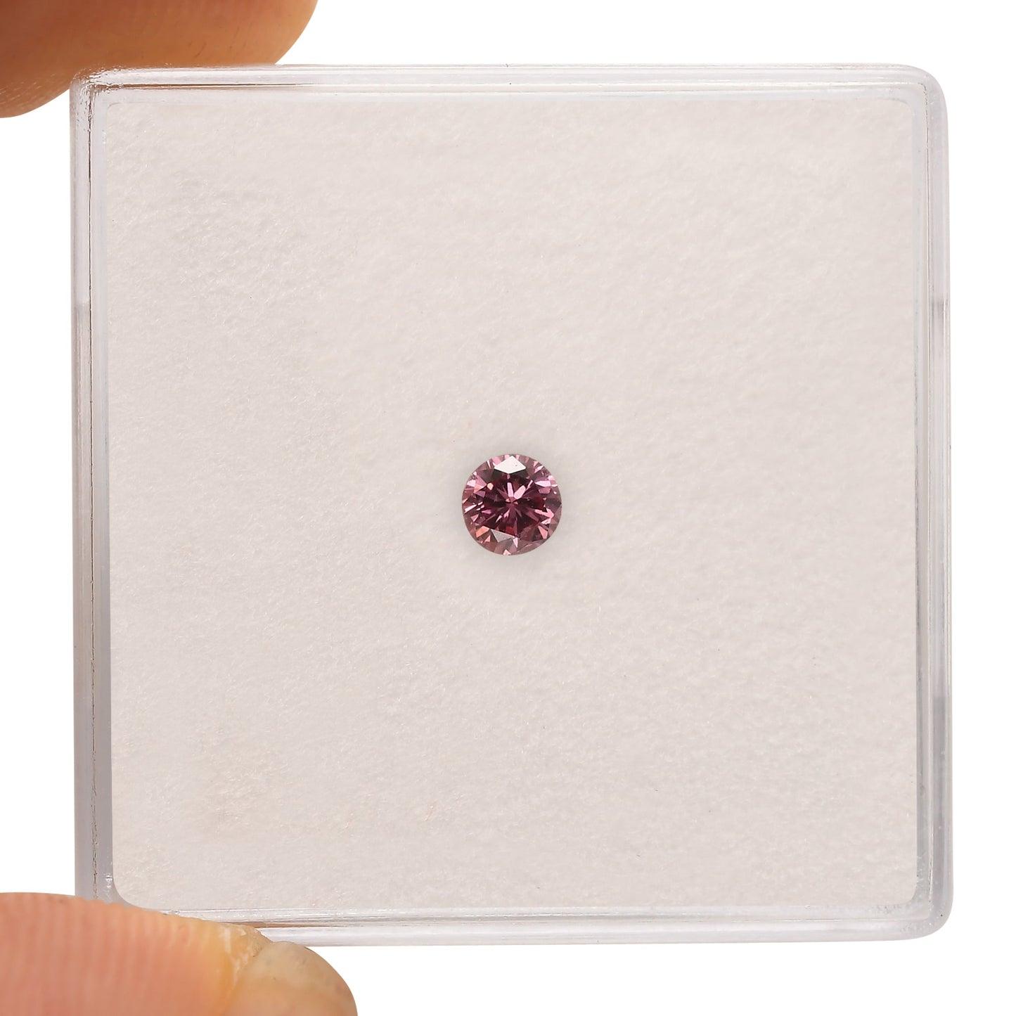 0.13 Carat Fancy Deep Purplish Pink Round Brilliant Diamond (SI2) GIA