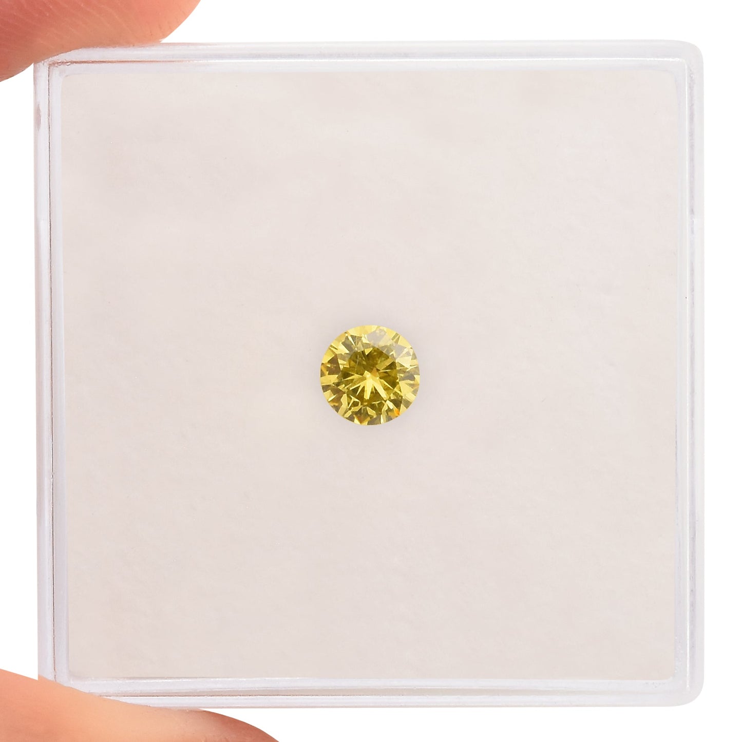 0,25 Karat Fancy Intense Yellow Round Diamond (VS2) GIA