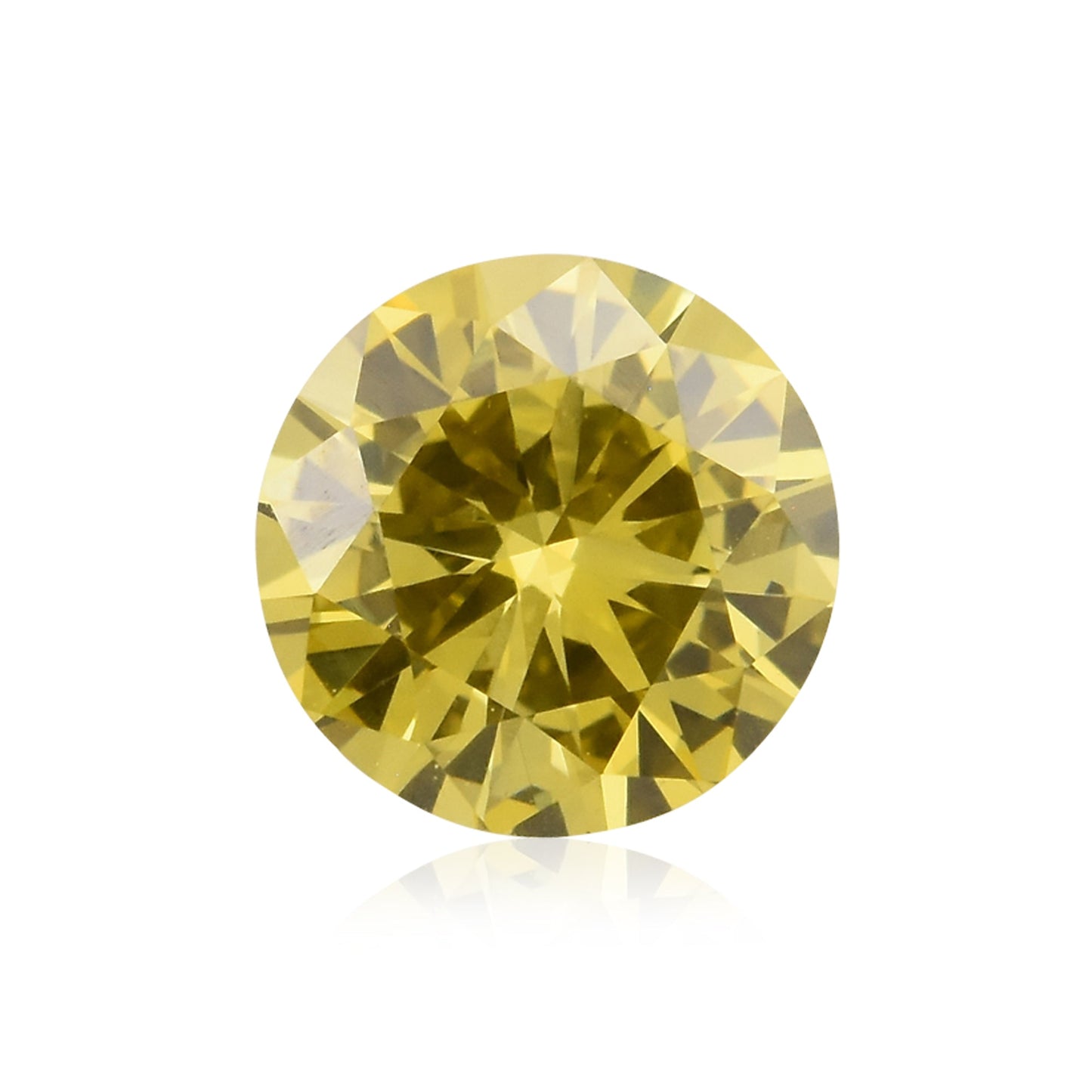 0,25 Karat Fancy Intense Yellow Round Diamond (VS2) GIA