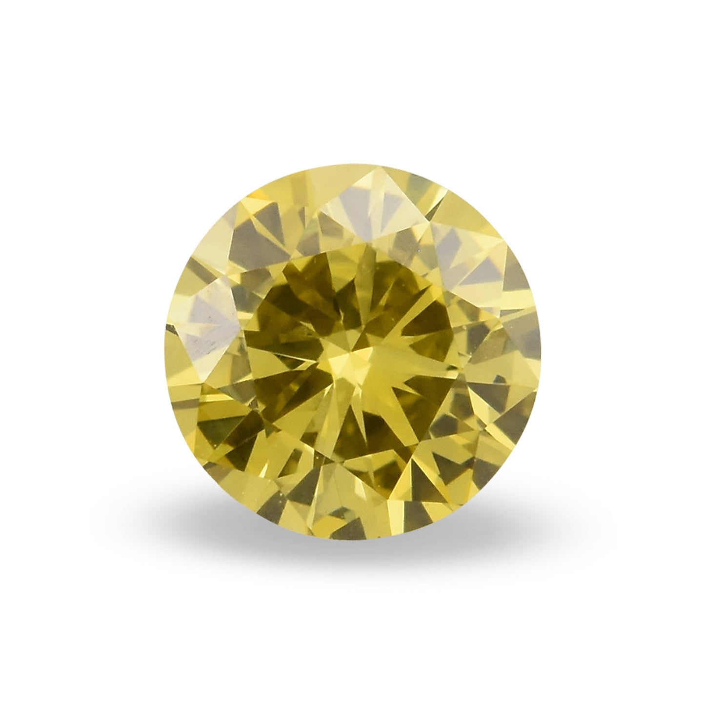 0,25 Karat Fancy Intense Yellow Round Diamond (VS2) GIA