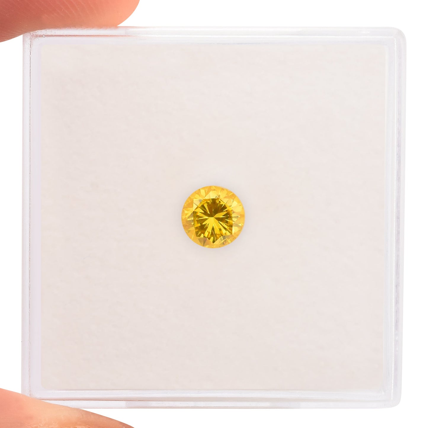 0,35 Karat Fancy Vivid Yellow Runddiamant (SI2) GIA