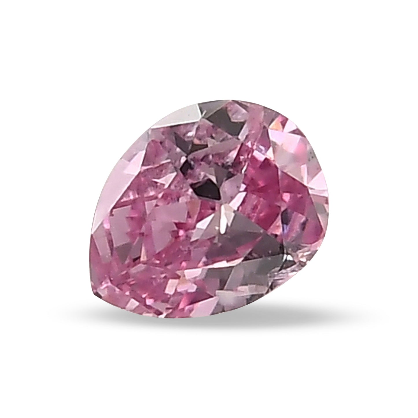 0.10 Carat Fancy Intense Purplish Pink Pear Diamond (I1) GIA