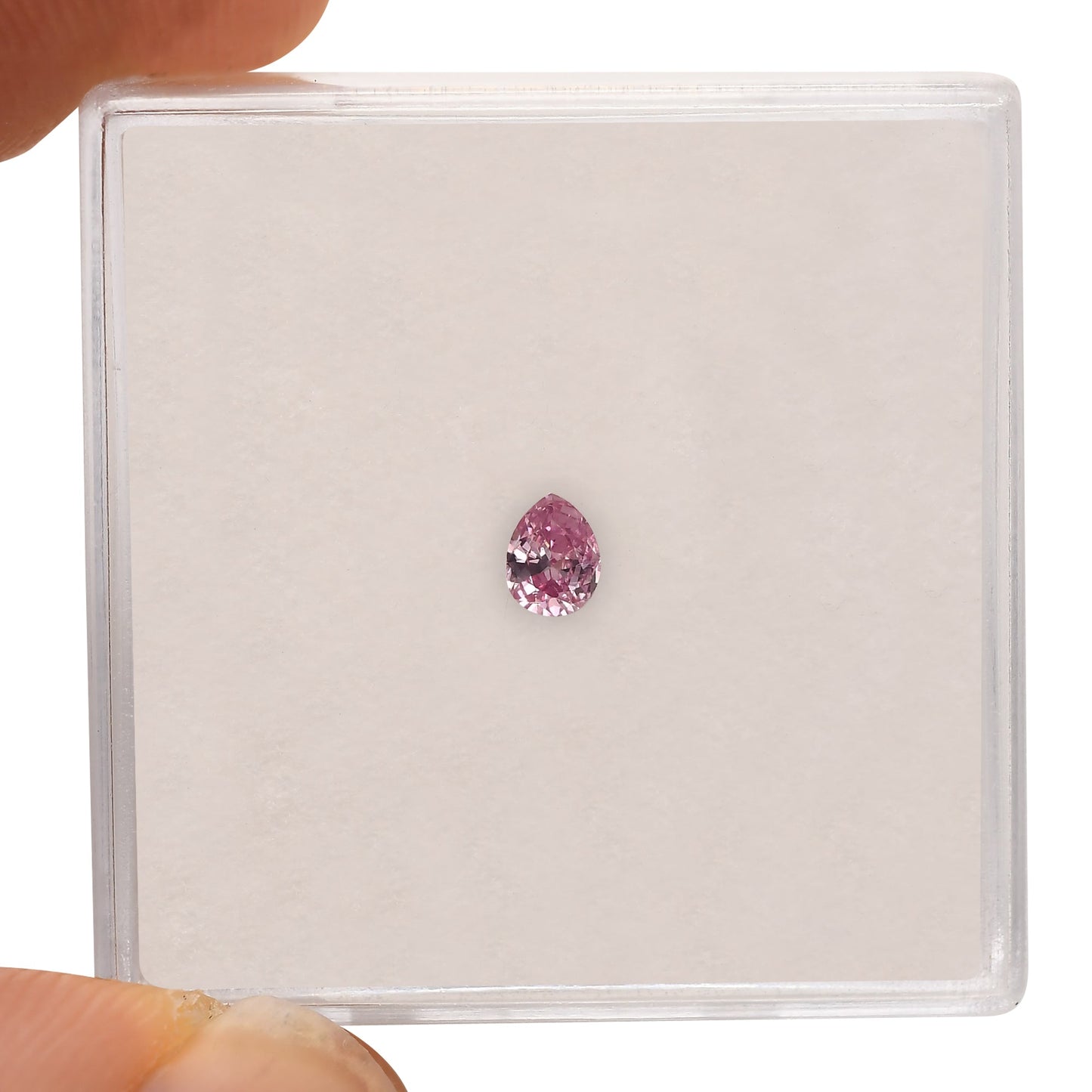 0.10 Carat Fancy Intense Purplish Pink Pear Diamond (I1) GIA