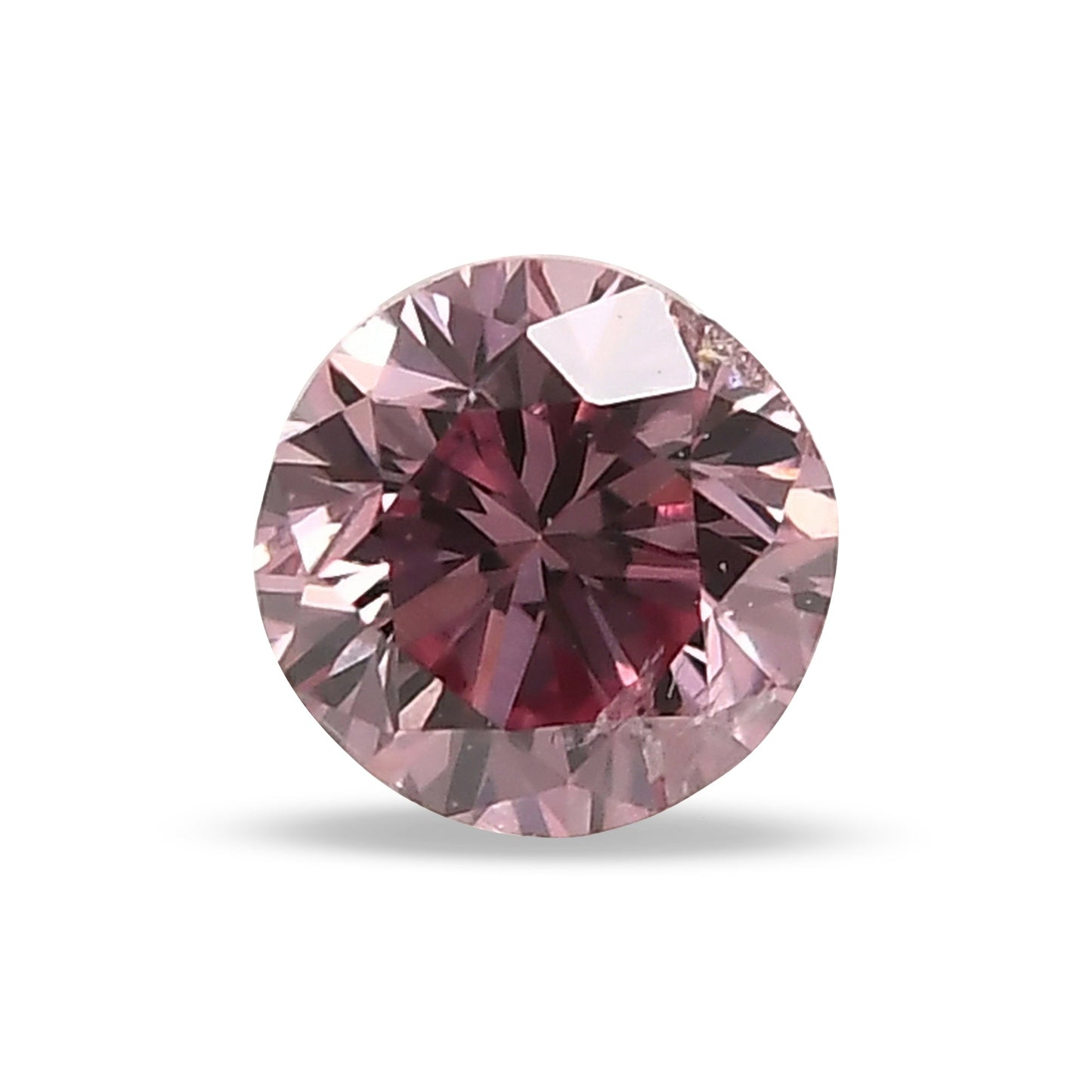 0.12 Carat Fancy Intense Purplish Pink Round Brilliant Diamond (I1) GIA