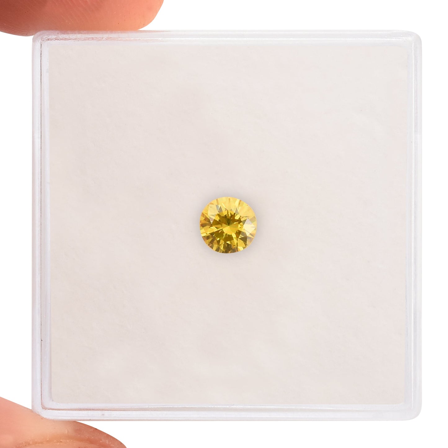 0,23 Karat Fancy Vivid Yellow Runddiamant (SI1) GIA
