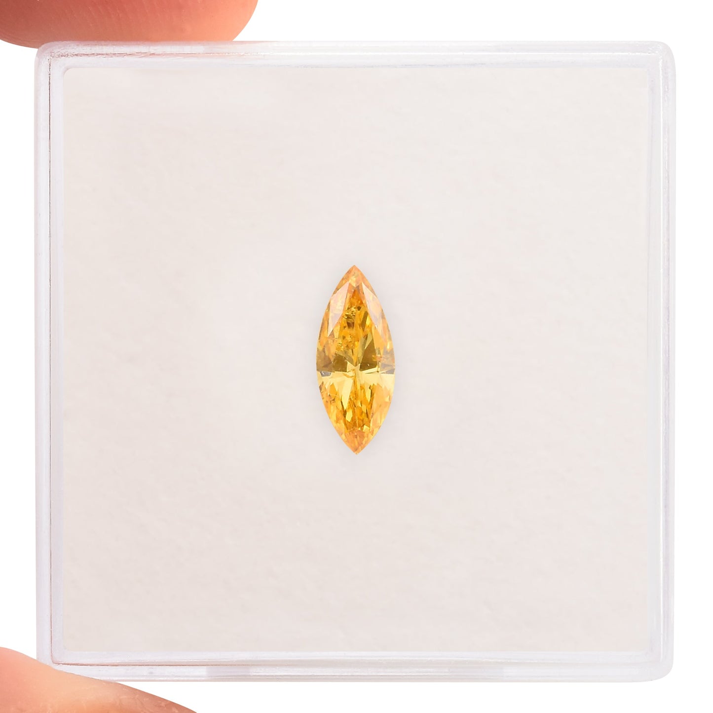 0,39 Karat Fancy Intense Yellow Orange Marquise-Diamant (I1) GIA