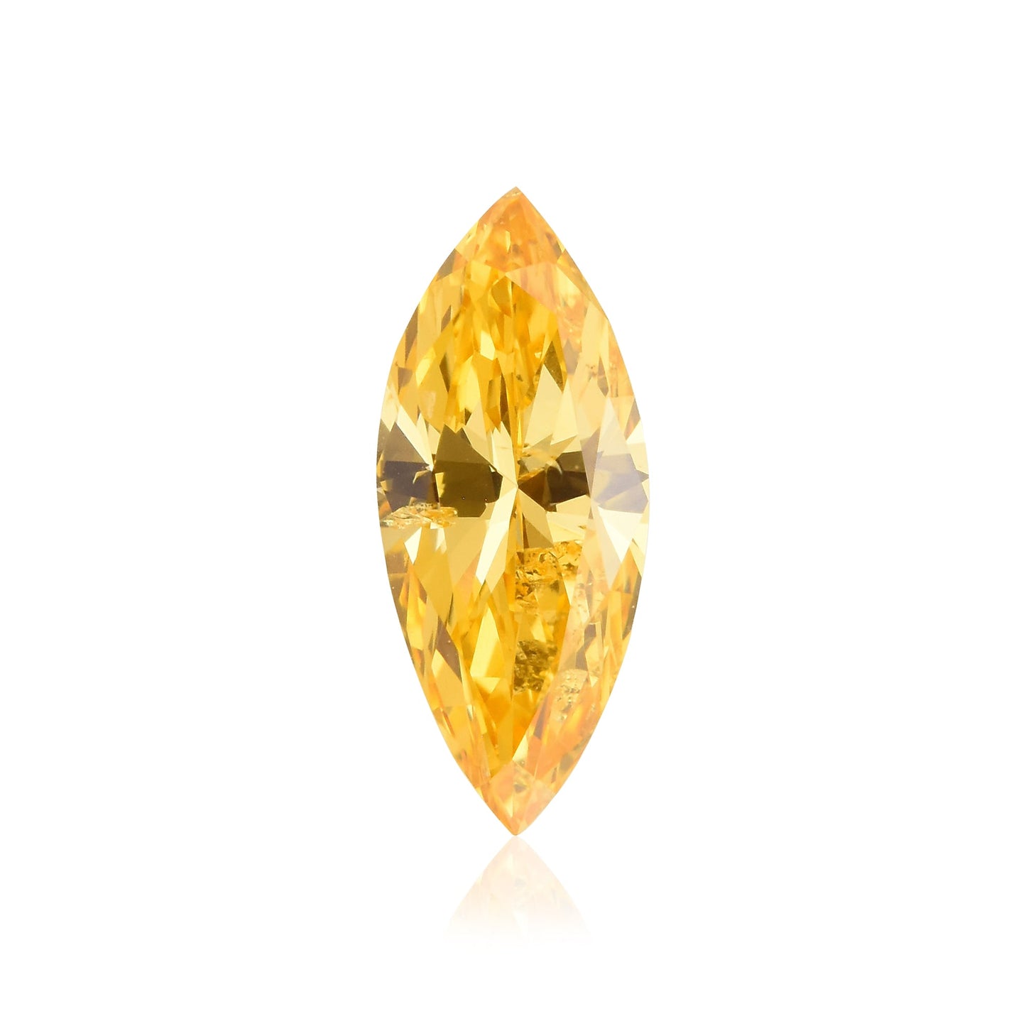 0,39 Karat Fancy Intense Yellow Orange Marquise-Diamant (I1) GIA