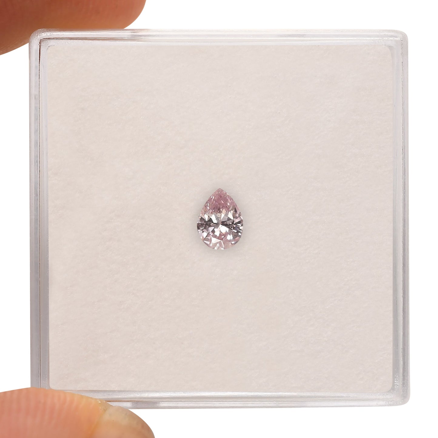 0,17 Karat Fancy Purplish Pink Birnenförmiger Diamant (I2) GIA
