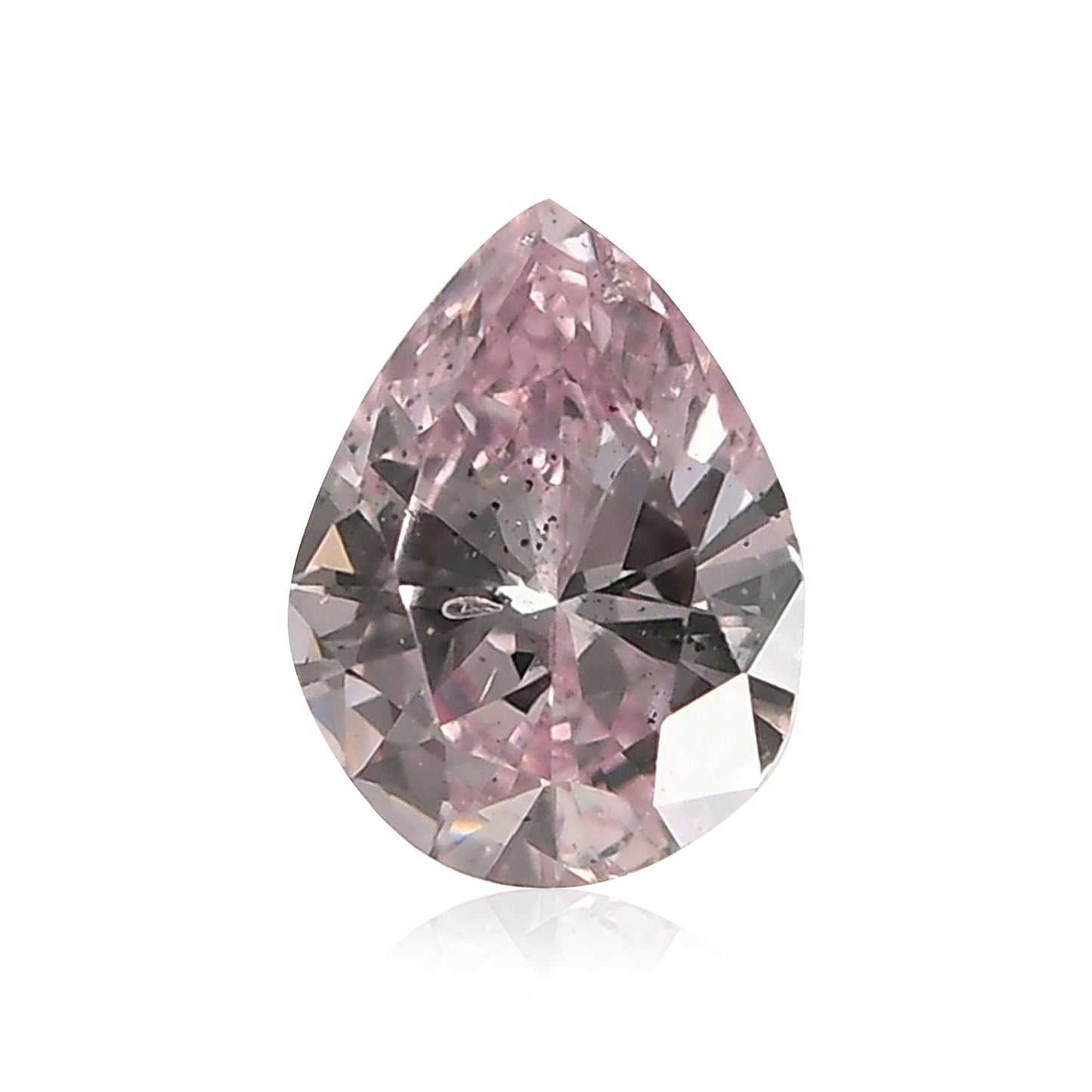 0,17 Karat Fancy Purplish Pink Birnenförmiger Diamant (I2) GIA