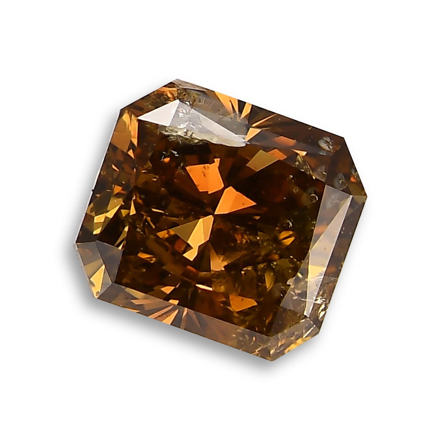 1,02 Karat Fancy Yellow Brown Radiant (I2) GIA
