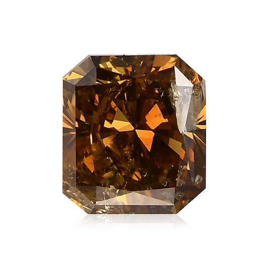 1,02 Karat Fancy Yellow Brown Radiant (I2) GIA
