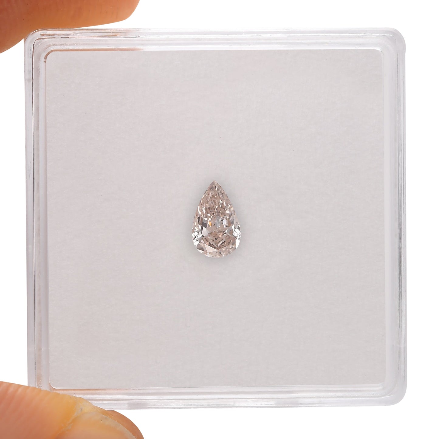0,27 Karat hellrosa-brauner birnenförmiger Diamant SI1 GIA