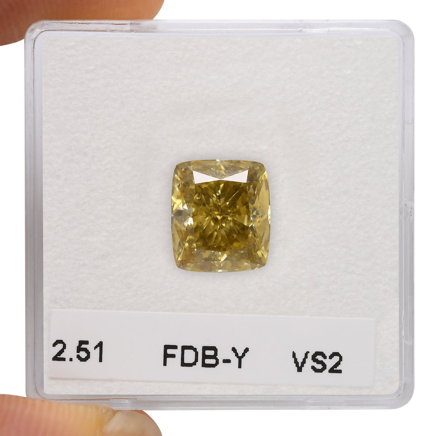 2,51 Karat Fancy Deep Brownish Yellow Cushion Diamond VS2 GIA