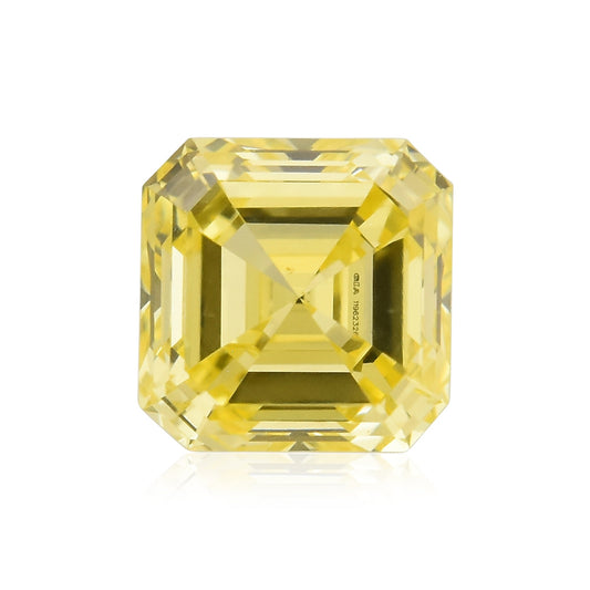 0,32 Karat Fancy Intense Yellow Asscher-Diamant SI2 GIA