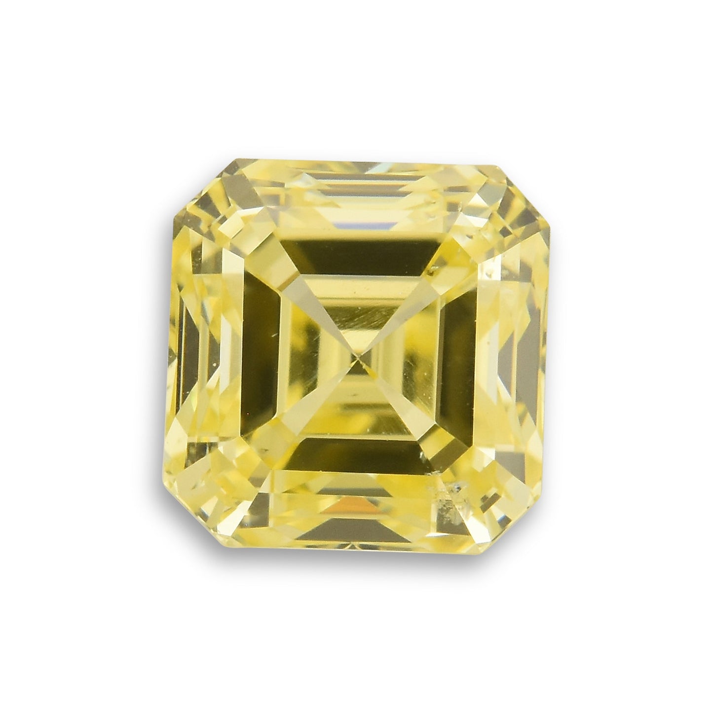 0.61 Carat Fancy Intense Yellow Asscher Diamond SI2 GIA