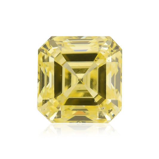 0.61 Carat Fancy Intense Yellow Asscher Diamond SI2 GIA