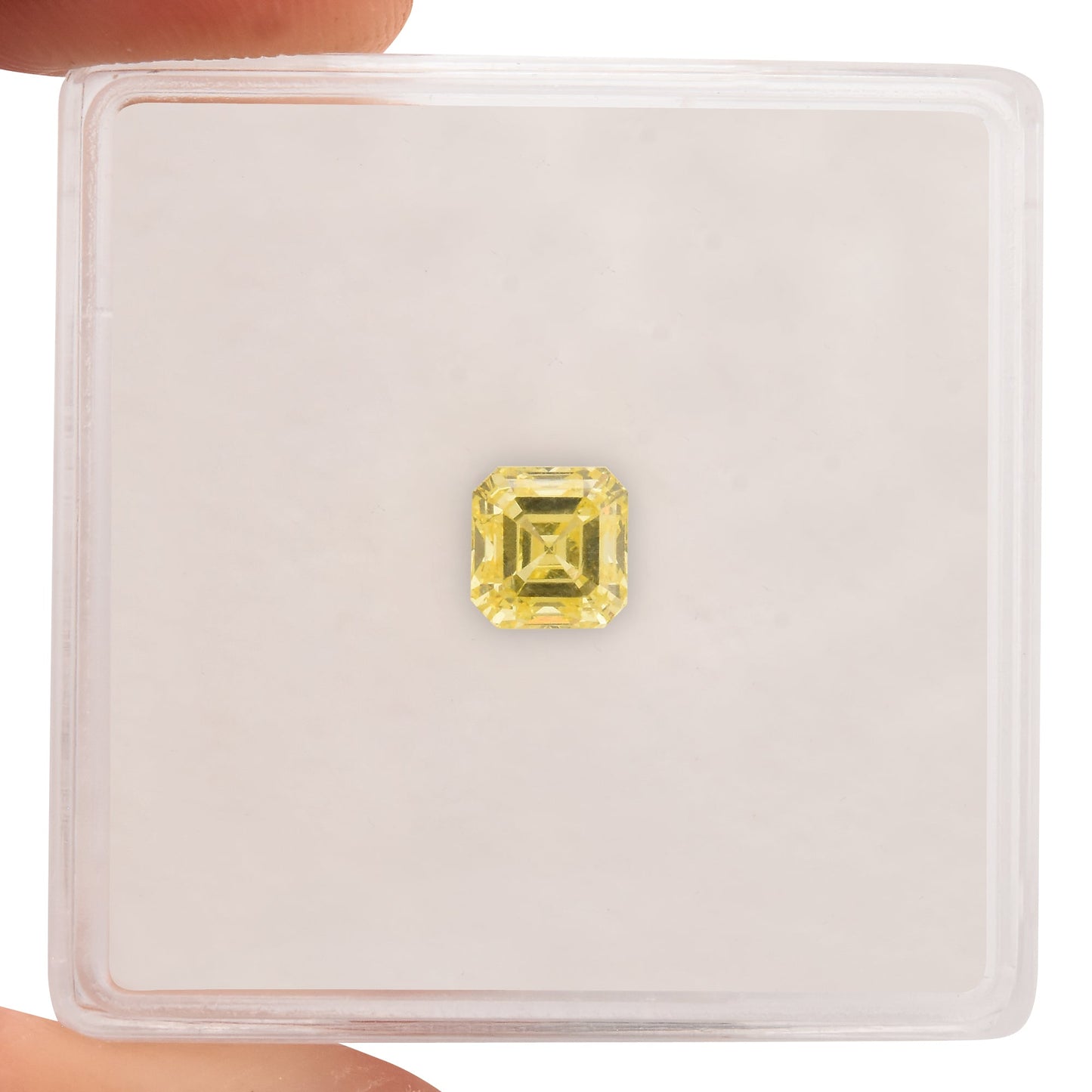 0.61 Carat Fancy Intense Yellow Asscher Diamond SI2 GIA