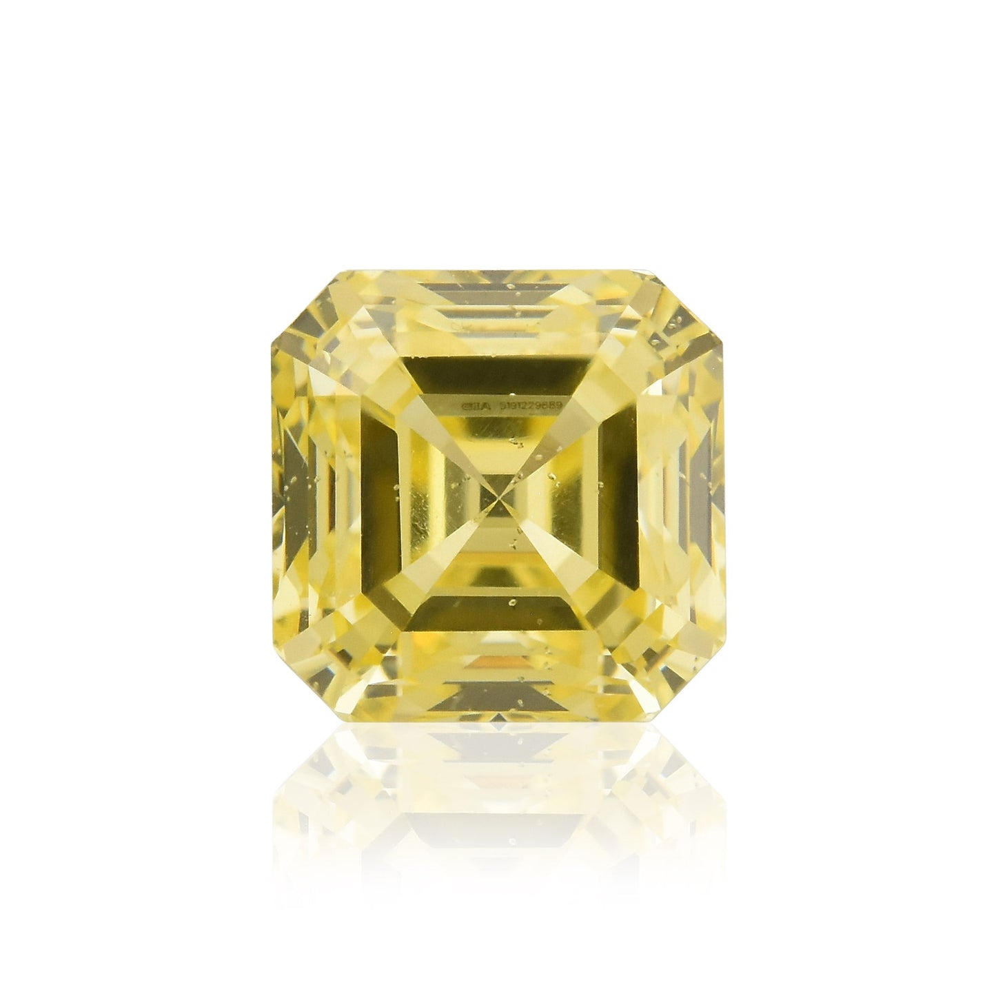 0.73 Carat Fancy Intense Yellow Asscher Diamond SI1 GIA