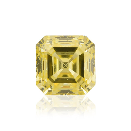 0.73 Carat Fancy Intense Yellow Asscher Diamond SI1 GIA