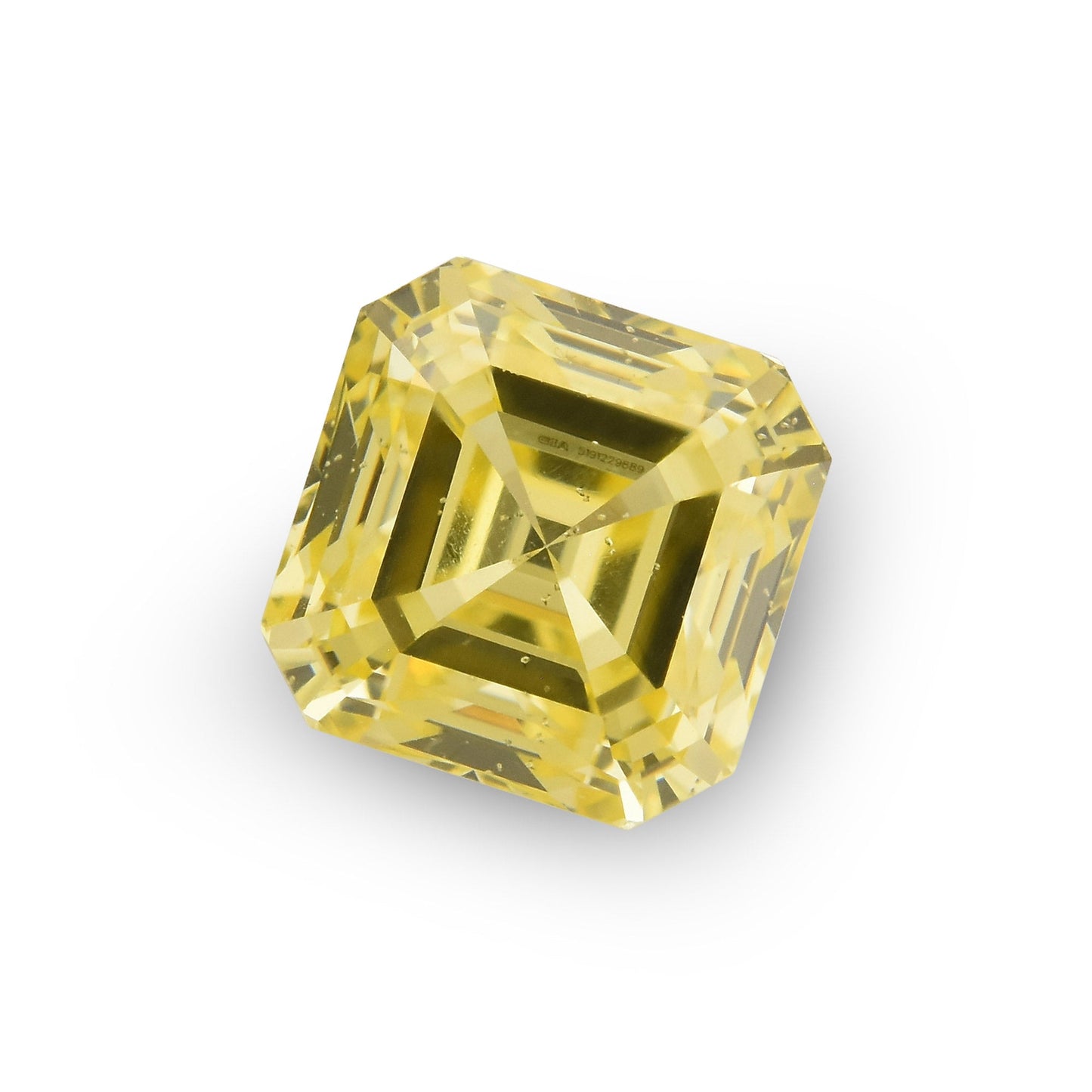 0.73 Carat Fancy Intense Yellow Asscher Diamond SI1 GIA