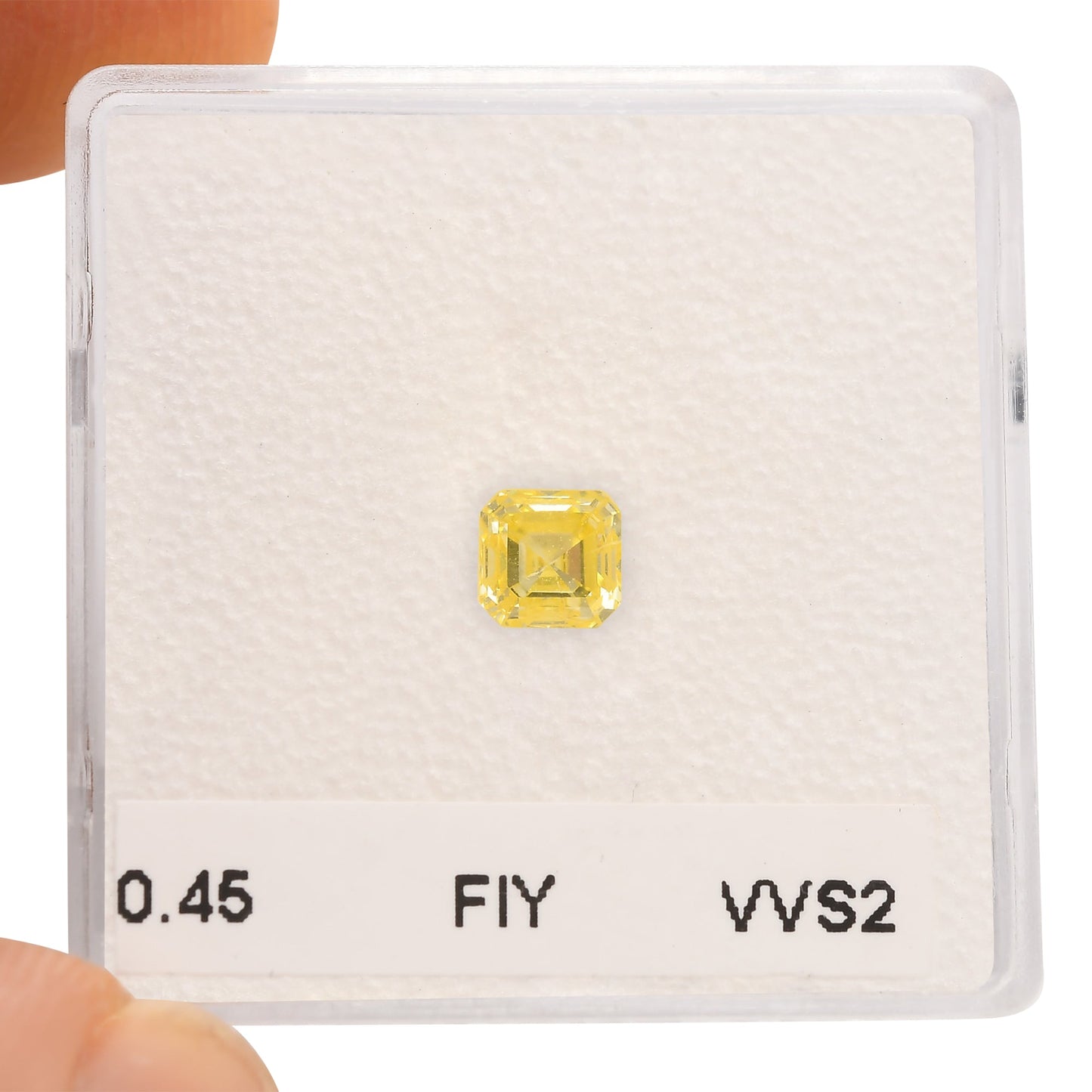 0,45 Karat Fancy Intense Yellow Asscher-Diamant VVS2 GIA